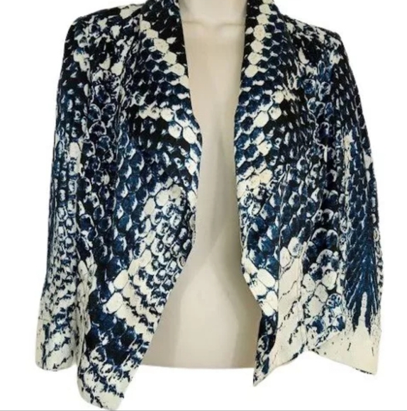 INC Silk Snake Open Front Drape Lightweight Jacket large - Picture 4 of 5